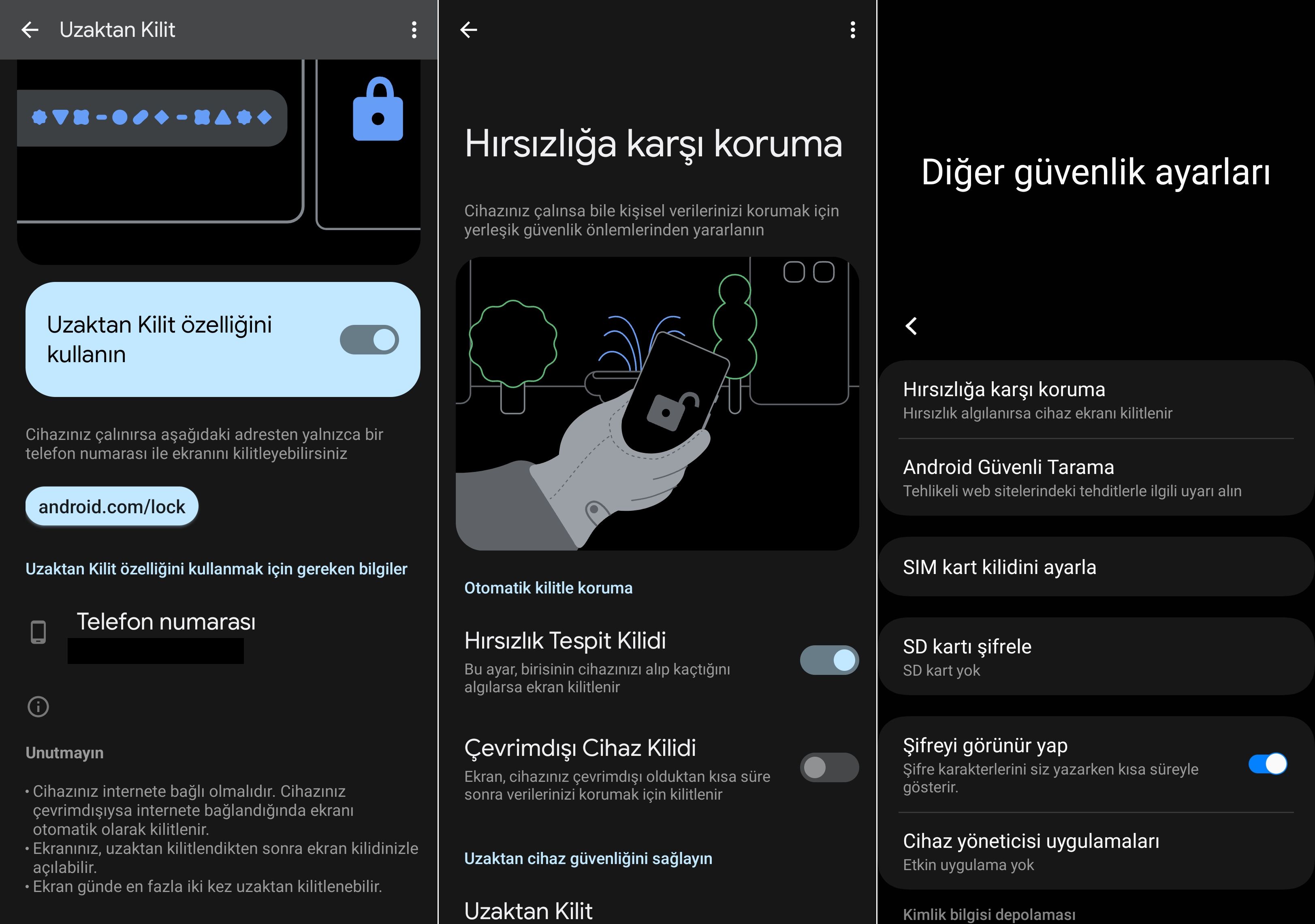 Samsung Android Güvenlik Ayarları